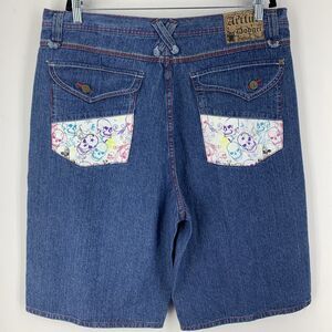 Vtg Artful Dodger Mens 40 Denim Shorts Baggy Y2K Grunge Skater‎ Street Wear NEW